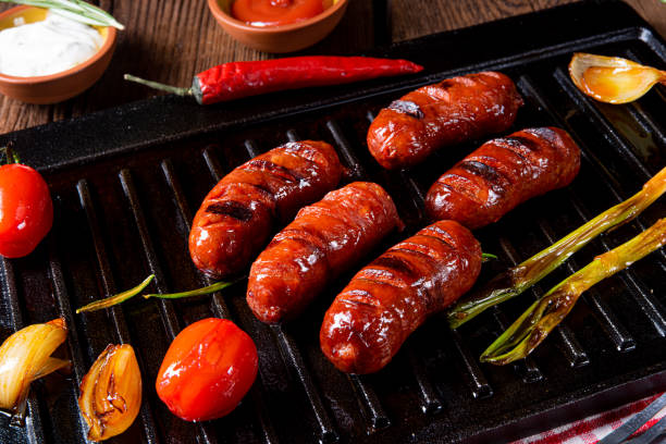 Chili chorizo ​​sausage with tomato bruschetta