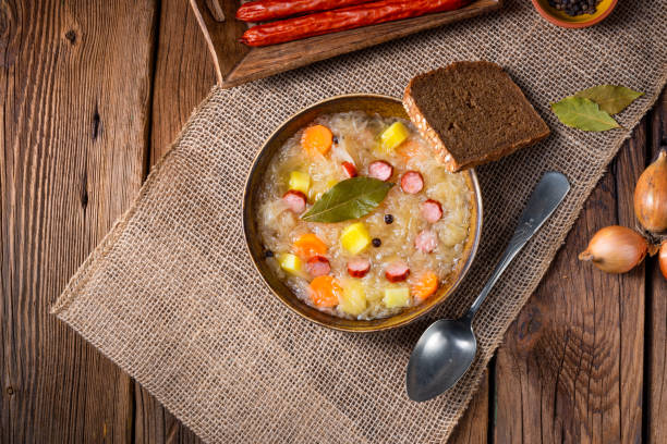 istock rustic sauerkraut soup with bacon and sausage 1164520967