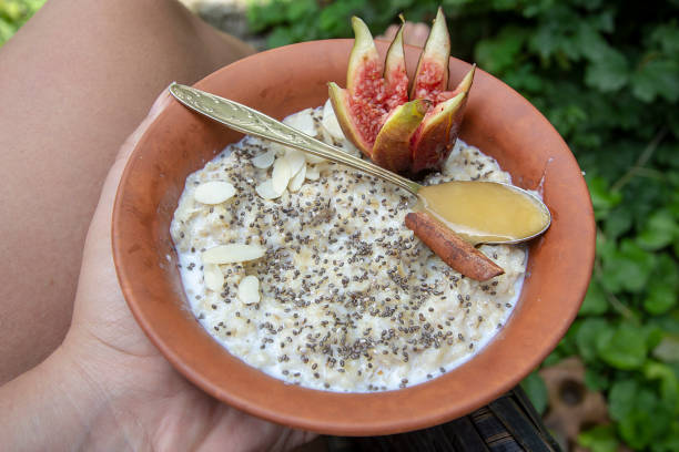 istock almond milk oatmeal with chia seeds and figs 1164522277
