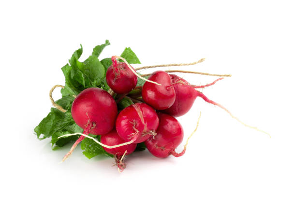 istock Freshly ripe radishes isolated on white background. 1164526401
