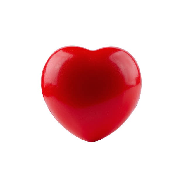 istock Red ball foam with shape heart isolated on white background 1164526449