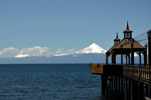 View of Osorno volcano from the lake