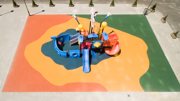 istock Children's playground from a height on the street. 1164532076