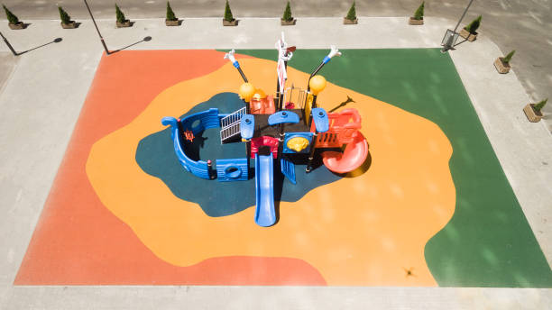 istock Children's playground from a height on the street. 1164532253
