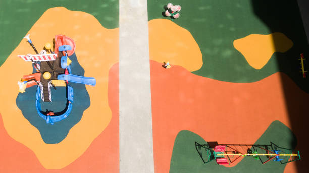 istock Children's playground from a height on the street. 1164537251