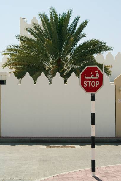 istock Street with house and white wall in Oman 1164538848