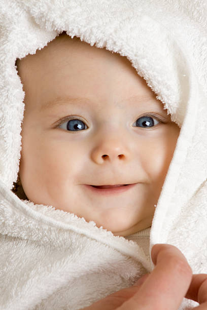 istock Baby in towel 116454010