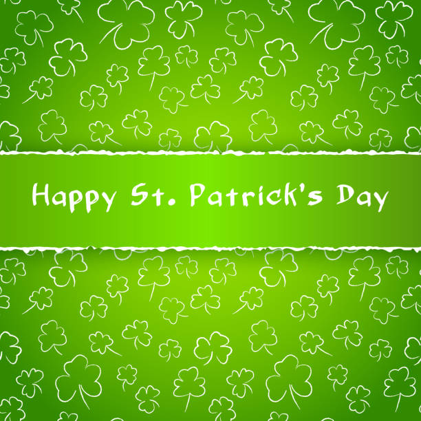 istock Saint Patrick Day poster. Greetings card with clover shapes and lettering. Vector illustration forweb site, shop, magazine promotion, advertising 1164540934