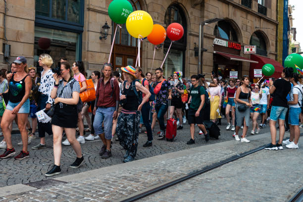 gay pride in amsterdam 2019 - city amsterdam urban scene gay parade stock-fotos und bilder