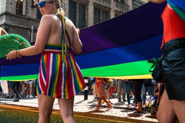 gay pride in amsterdam 2019 - city amsterdam urban scene gay parade stock-fotos und bilder