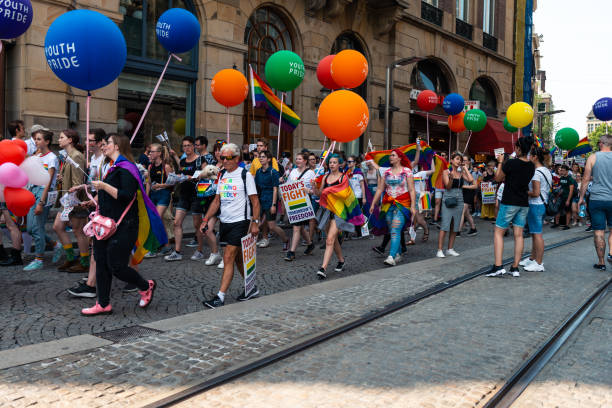 gay pride in amsterdam 2019 - city amsterdam urban scene gay parade stock-fotos und bilder