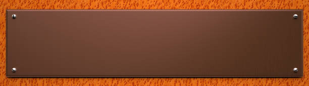 istock Blank Copper Plate on Wood Background 1164543592