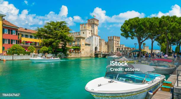 The Picturesque Town Of Sirmione On Lake Garda Province Of Brescia Lombardia Italy Stock Photo - Download Image Now