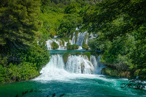 Waterfalls at National Park Krka, Dalmatia, Croatia Europe