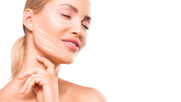 istock Smiling woman with a lines on the face. 1164551832