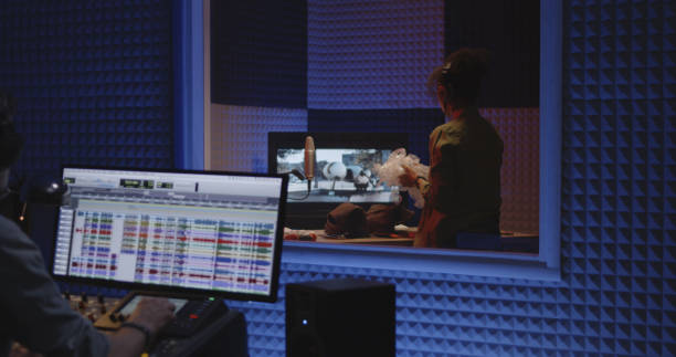 istock Foley artist and sound engineer working in studio 1164554755