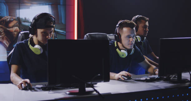 istock Gaming team winning match at tournament 1164554900