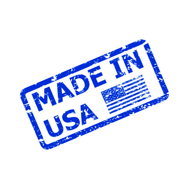 illustrazioni stock, clip art, cartoni animati e icone di tendenza di made in america, prodotto dagli usa, schizzo timbro - made in the usa sign retro revival label