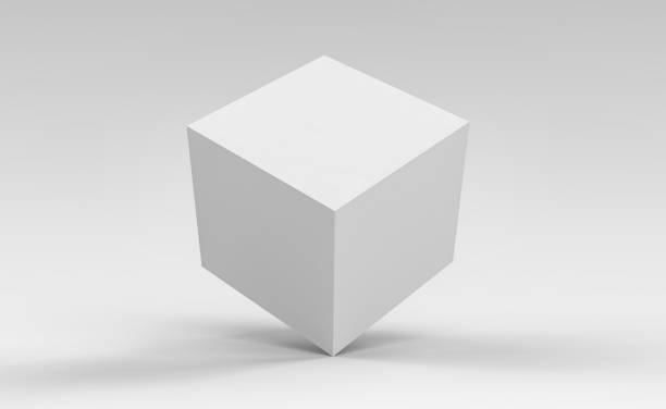 a caixa do cubo 3d rende no fundo isolado para o modelo do projeto do pacote do produto - computer graphic digitally generated image three dimensional shape isolated on white - fotografias e filmes do acervo