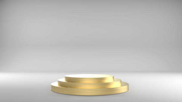 istock 3d modern and minimalist product stand podium. isolated background render. studio lighting cylinders shape. 1164559341