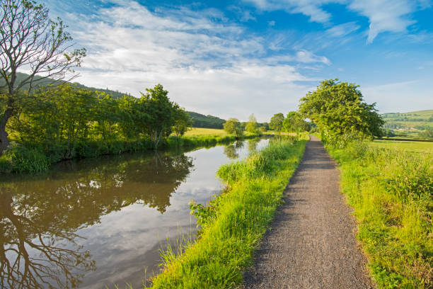 istock View of a British canal in rural setting 1164563310