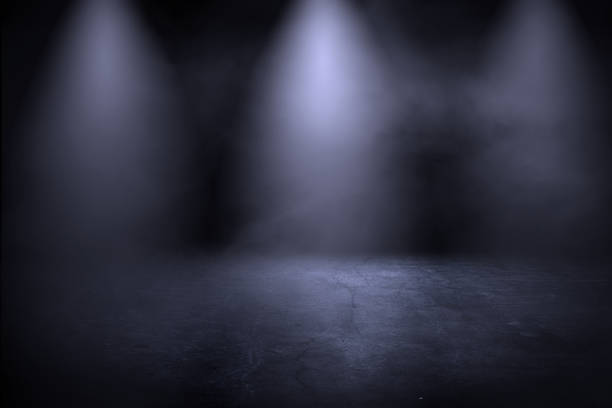 Texture dark concentrate floor with mist or fog