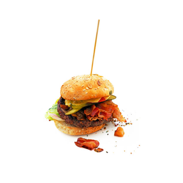 istock Delicious burger isolated on white background 1164568460