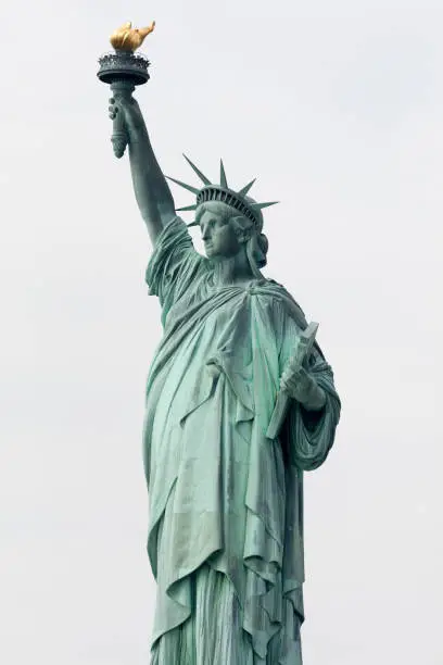 The Statue of Liberty is a colossal neoclassical sculpture on Liberty Island in New York Harbor in New York City,