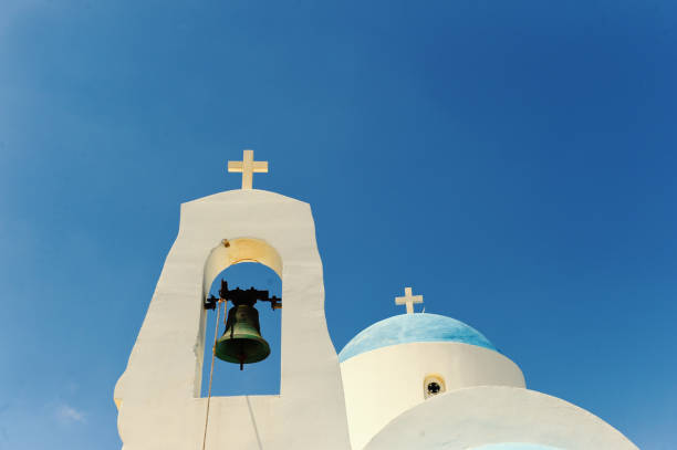 Greek Church in Santorini stock photo