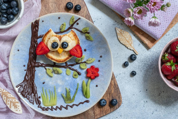istock Cute owl pancake for kids breakfast 1164579243