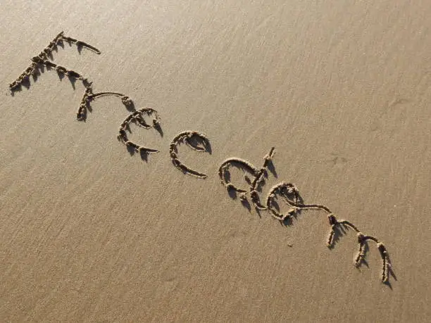Photo of writing on sand