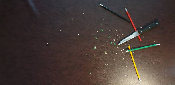 istock Knife sharpening pencils. Sharpen pencils. Sharpening pencils 1164581448