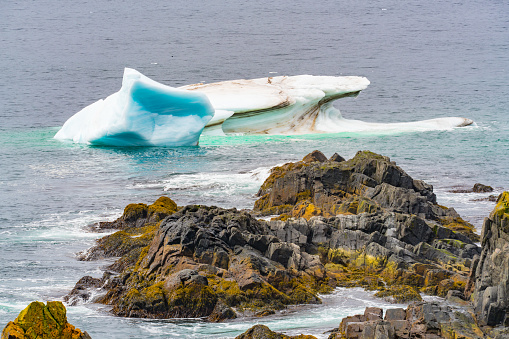 Iceberg floating in the ocean off the coast of Newfoundland, Canada