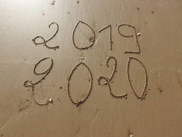 Photo of sand writing