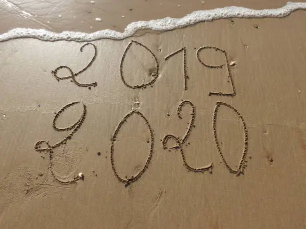 Photo of sand writing