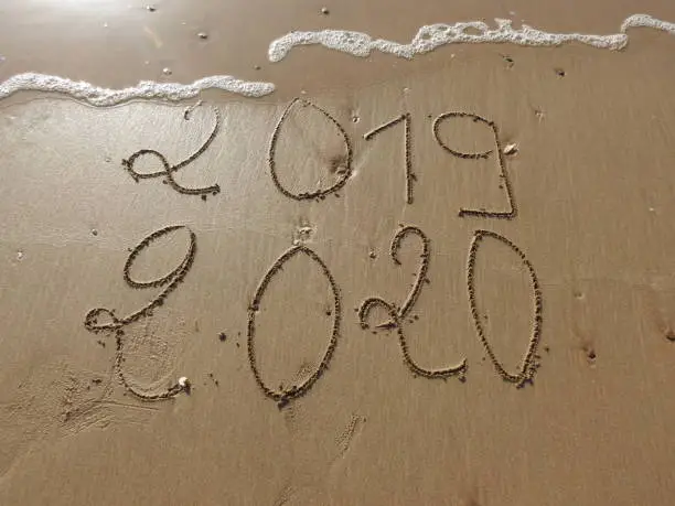 Photo of sand writing