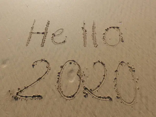 Photo of sand writing