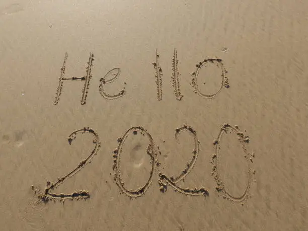 Photo of sand writing