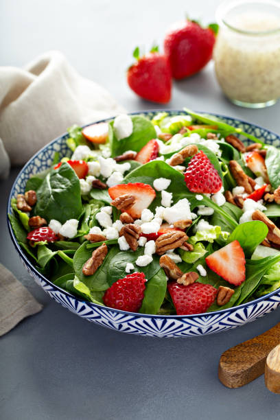 istock Fresh strawberries and goat cheese salad 1164585466