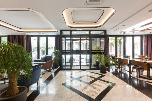 istock Interior of a modern hotel  entrance lounge 1164587530