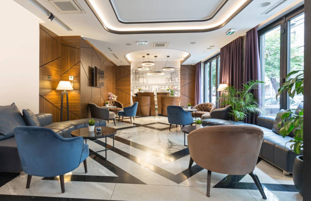 istock Interior of a modern hotel  lounge cafe bar restaurant 1164588216
