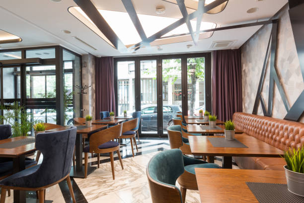 istock Interior of a modern hotel  lounge cafe bar restaurant 1164588285
