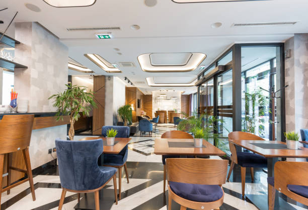 istock Interior of a modern hotel  lounge cafe bar restaurant 1164588420