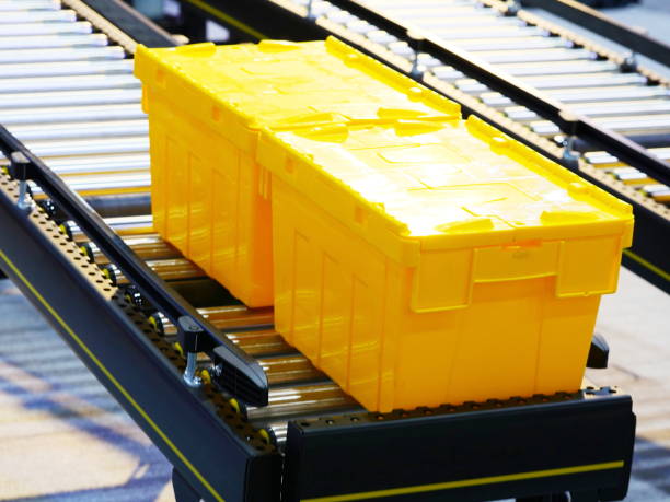 istock Rubber and metal conveyor belt 1164591113