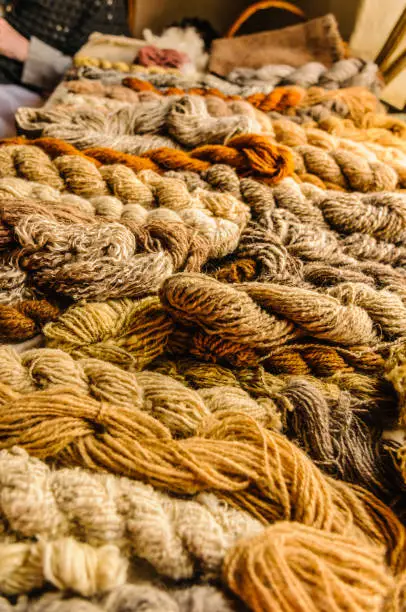 Hand-spun and traditionally dyed wool