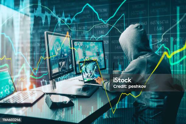 Malware And Finance Concept Stock Photo - Download Image Now - Computer Hacker, Computer Crime, Growth