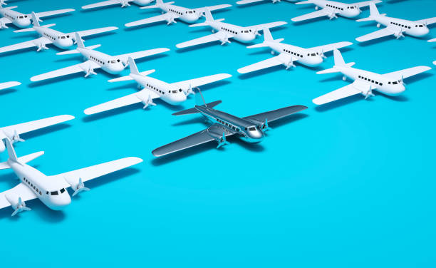 istock Standing Out From The Crowd Concept With Airplanes 1164603327
