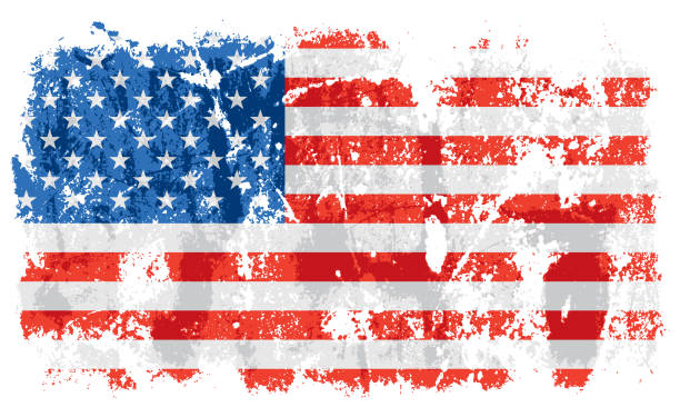 usa stara flaga grunge - grunge flag stock illustrations