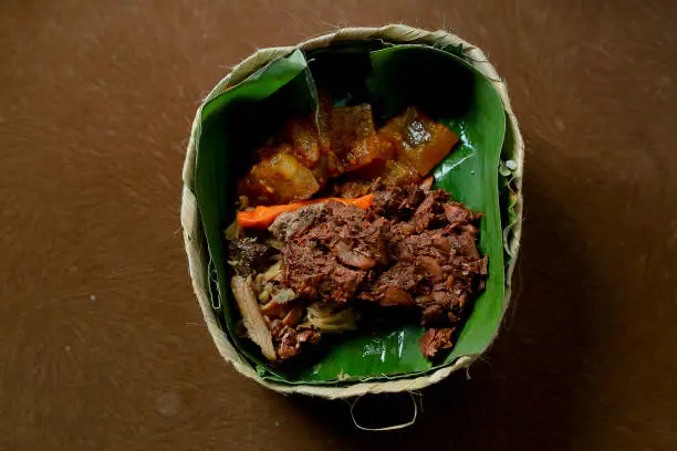 Gudeg Besek, traditional Food From Yogyakarta Indonesia. Top View