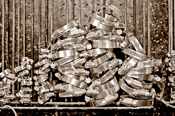 Water Hose Clamps in a auto repair shop.